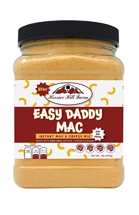 Hoosier Hill Farm EASY Daddy Mac Mix, JUST ADD WATER, Contains Real Butter and Milk, No Artificial Colors, Gluten Free, Made in the USA (1 lb)