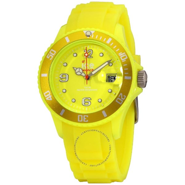 -Watch Flashy Yellow Dial Silicone Strap Unisex Watch