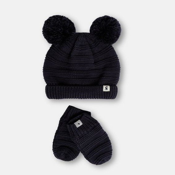Pom Set Knitted Hat And Glove Set