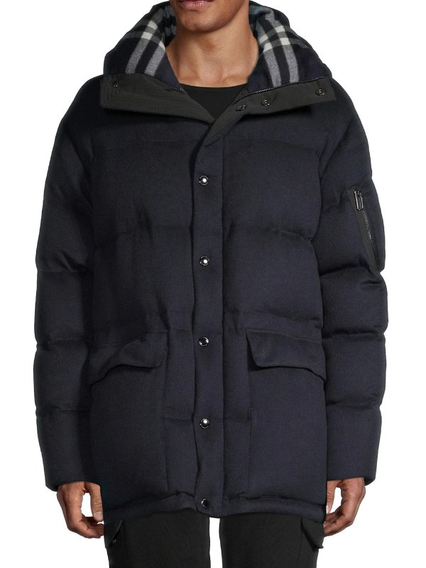 Mansfield Hooded Cashmere Down Puffer Jacket