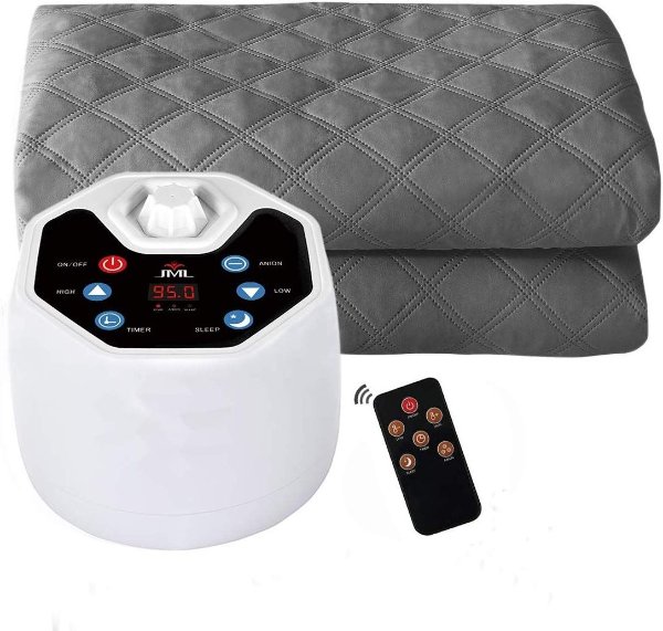 JML Water Heated Mattress Topper, Quilted Mattress Topper with Wireless Remote - Soft, Comfort and Safe & Radiation-Free, 27 Heating and Intelligent Setting, Energy Saving, Timer Auto Off