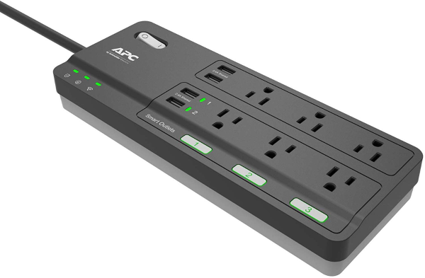 APC Smart Plug Surge Protector Power Strip, 3 Alexa Smart Plugs, 6 Outlets Total with 2160 Joules of Surge Protection, WiFi Smart Plug Outlet Works with Alexa Echo, No Hub Required (PH6U4X32), Black