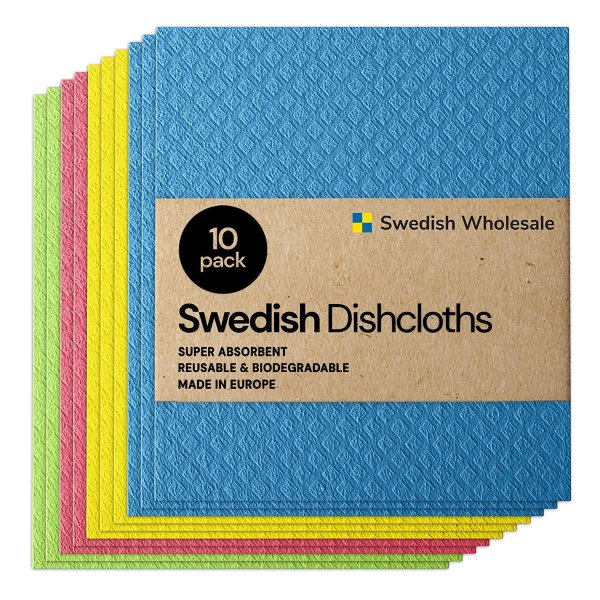 Swedish Wholesale 纤维素海绵清洁布 10条 环保可降解