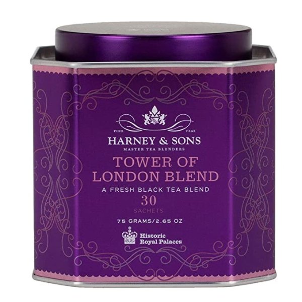 Tower of London | 30 Sachets of Black Tea w/ Vanilla, Black Currant, Caramel, and Honey, Historic London Tea