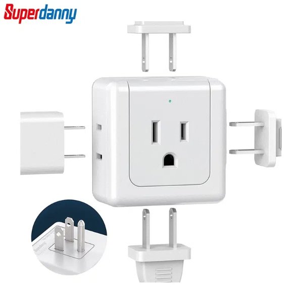 2 Pack Wall Outlet Extender 5 Way Outlet Splitter - Electronics - Temu