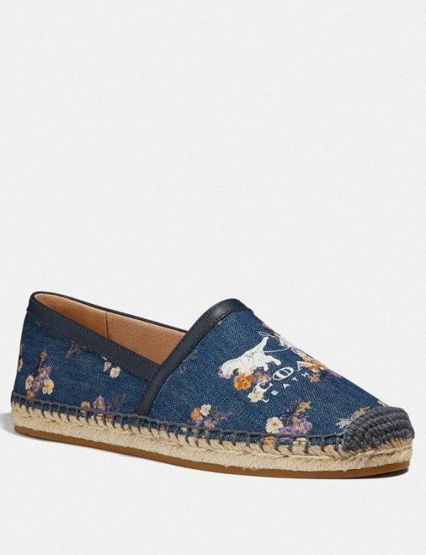 Casey Espadrille With Painted Floral Bow Print