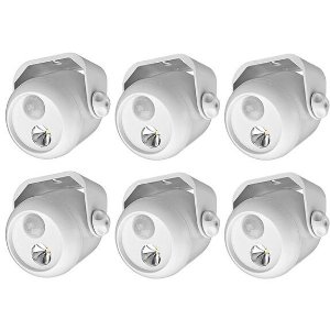 Mr. Beams Wireless LED Mini Spotlight with Motion Sensor and Photocell, 80-Lumens, 6-Pack, White (Model MB306) or Brown (Model MB316)