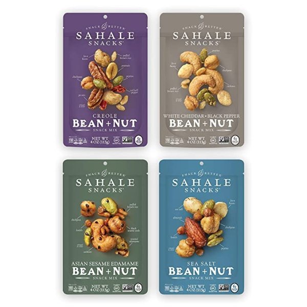 Bean + Nut Snack Mix Variety Pack, 4 Ounces (Pack of 6)