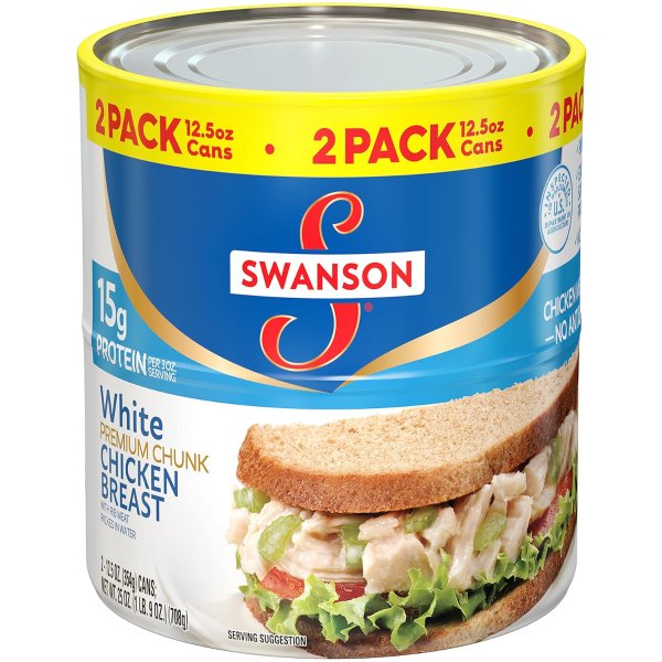 Swanson 罐头全熟鸡胸肉 12.5 OZ 两罐