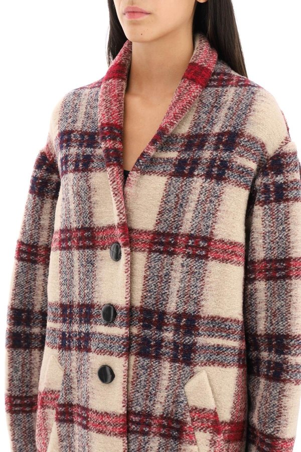 'gabriel' tartan wool blend coat