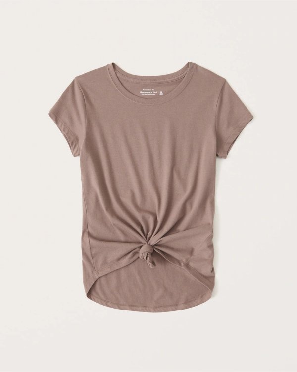 Women's Knotted Crew Tee | Women's Up to 40% Off Select Styles | Abercrombie.com
