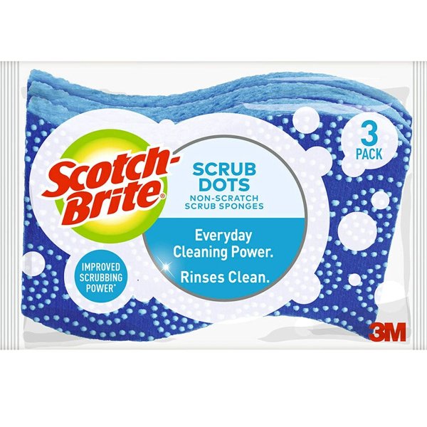 Scotch-Brite Scrub Dots Non-Scratch Scrub Sponge, 3 Scrub Sponges