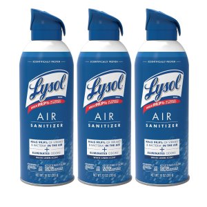 Lysol Air Sanitizer Spray, For Air Sanitization and Odor Elimination, White Linen Scent, 10 Fl. Oz Pack of 3