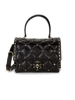 Rockstud Quilted Leather Satchel