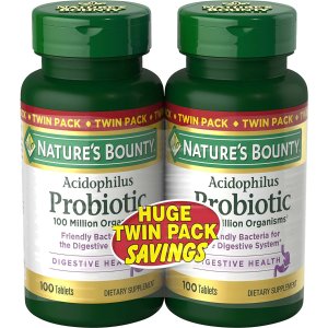 Nature's Bounty Probiotics Dietary Supplement 100 Count (Pack of 2- total 200 tablets)
