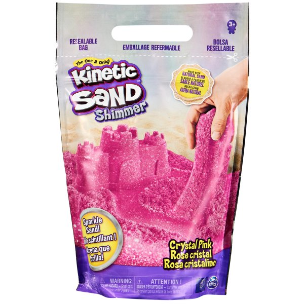 , Crystal Pink 2lb Bag of All-Natural Shimmering Play Sand