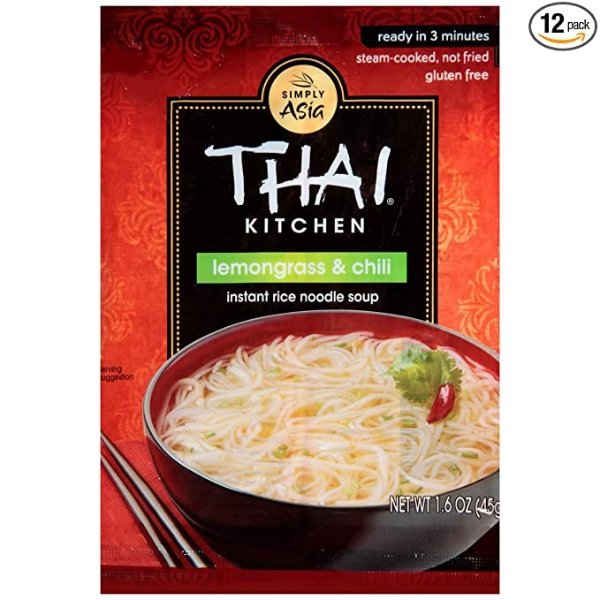 Kitchen Gluten Free Lemongrass & Chili Instant Rice Noodle Soup, 1.6 oz (Pack of 12)