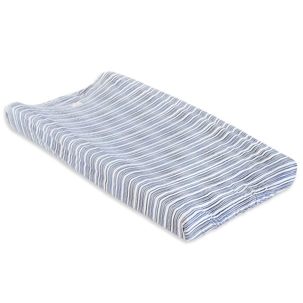 Watercolor Stripe On the Road Organic Cotton BEESNUG™ Fitted Changing Pad Cover