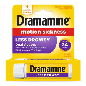 Dramamine All Day Less Drowsy Motion Sickness Relief, 8 Tablets