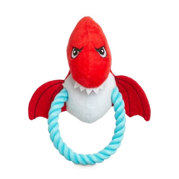 Leaps & Bounds Dinosaur Finger Puppet Plush & Rope Dog Toy in Various Styles, Small | Petco
