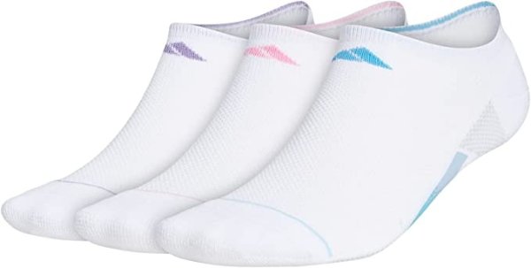 Womens Superlite Stripe 3 No Show Socks (3-pair)