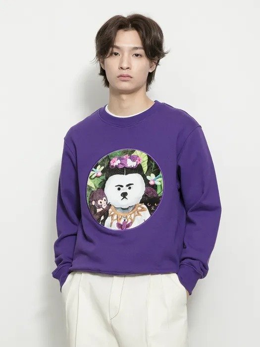 Modern Art Dog Patch Sweatshirts_Purple