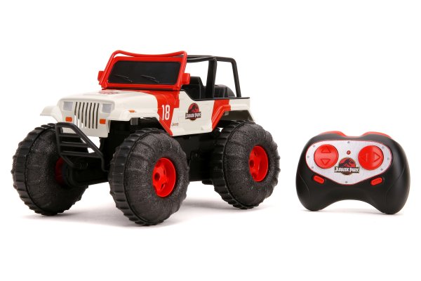 Jurassic World 10.5" Jeep Wrangler Water and Land RC Radio Control Cars(White/Red)