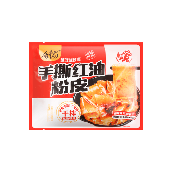 JianShu Wide Sweet Potato Noodles in Spicy Chili Oil, 6.66oz