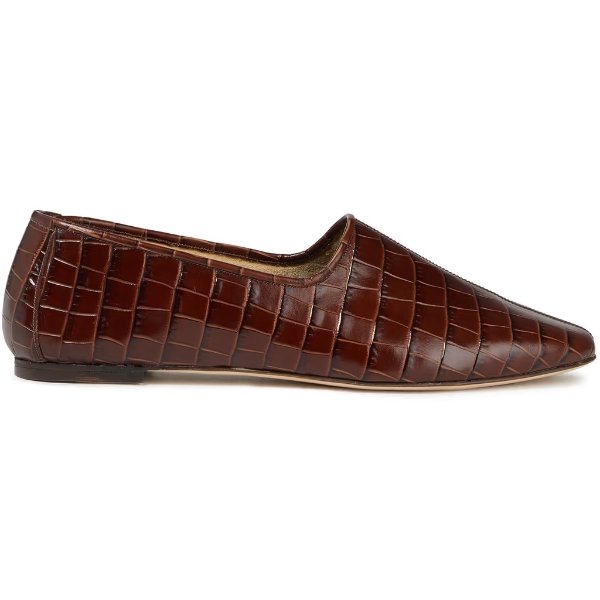 Petra croc-effect leather loafers