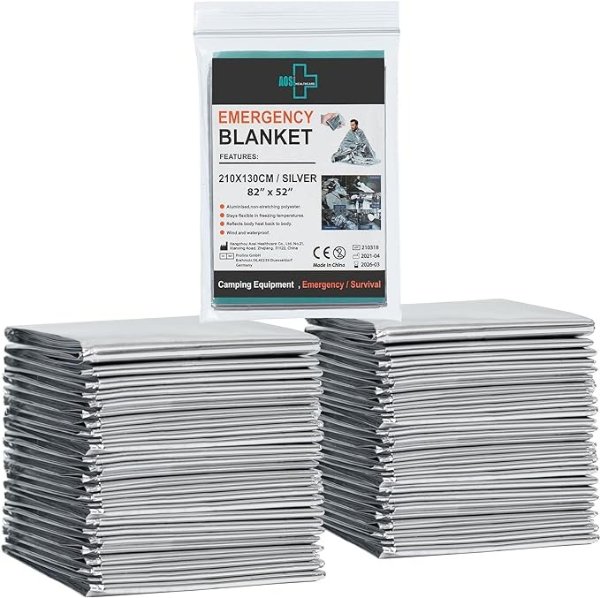 General Medi Emergency Blanket (12-Pack),Emergency Silver Foil Blanket– Perfect for Outdoors, Hiking, Survival, Marathons or First Aid