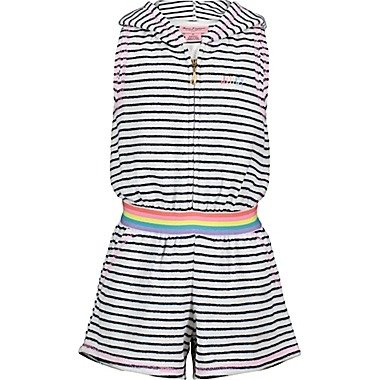 ® Size 4T Striped Hoodie Romper in Black/White | buybuy BABY
