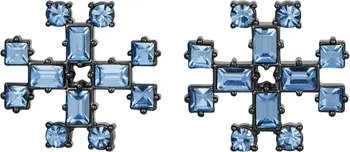 Crystal Logo Stud Earrings