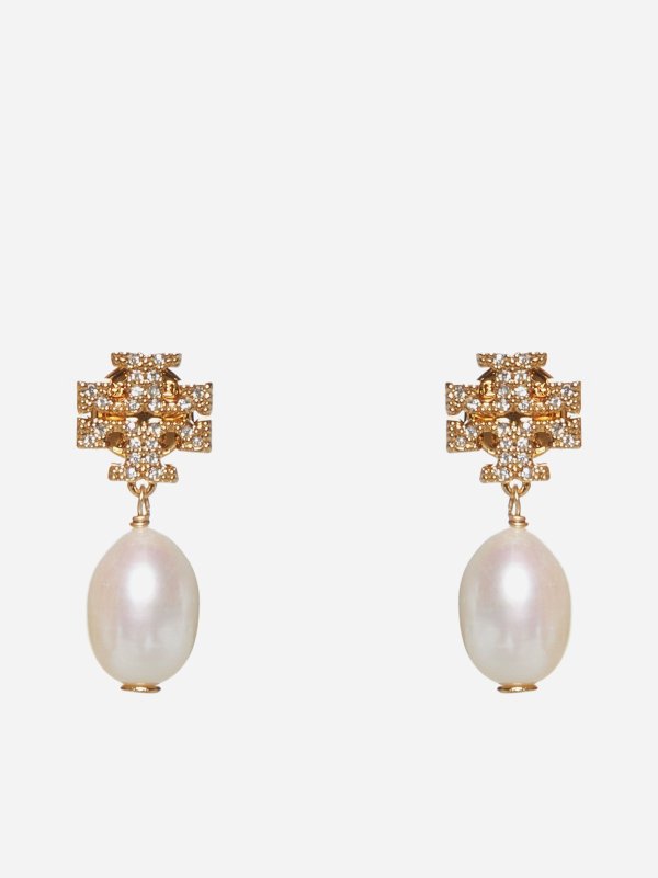 Kira Pave pearl drop earrings GOLD, TORY BURCH |Danielloboutique.it
