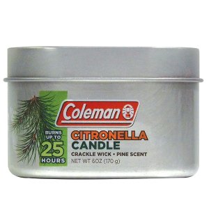 Coleman Scented Citronella Candle with Wooden Crackle Wick - 6 oz Tin