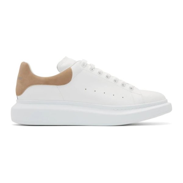 Alexander McQueen - White & Beige Oversized Sneakers