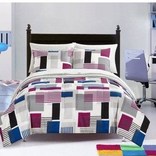 Heritage Club Charlie Red, White, & Blue Geo Bed in a Bag Bedding Set