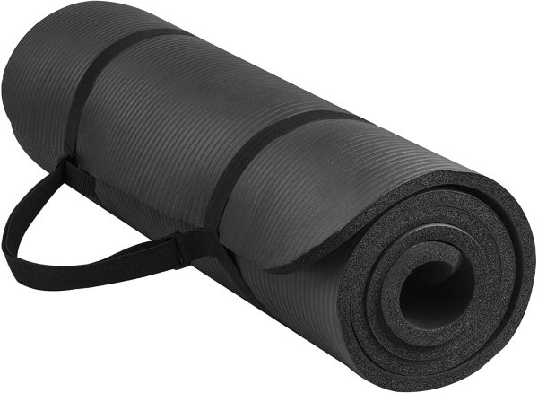 GoYoga All-Purpose 1/2-Inch Extra Thick High Density Anti-Tear Exercise Yoga Mat with Carrying Strap