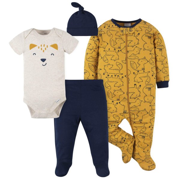 4-Piece Baby Boys Fox Outfit Set