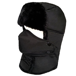 LETHMIK Winter Trapper Ushanka Hat Unisex Faux Fur Aviator Hunting Hat with Breathable Mask