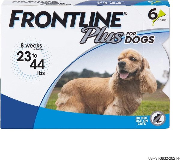 Plus for Dogs Medium Dog (23-44 pounds) Flea and Tick Treatment, 6 Doses
