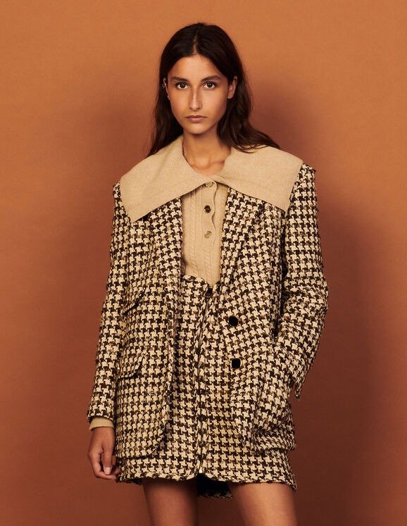 Houndstooth suit jacket
