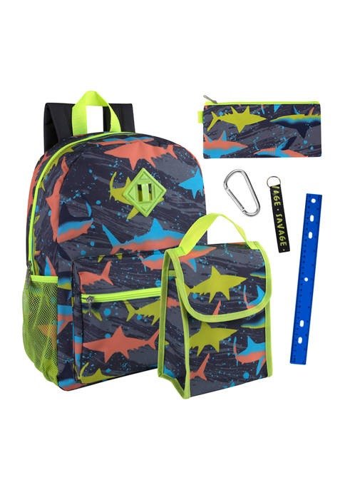 Sharks 6 in 1 Backpack Set