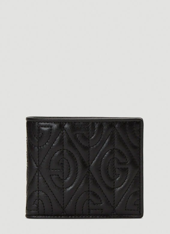 Quilted Monogram Wallet in Black