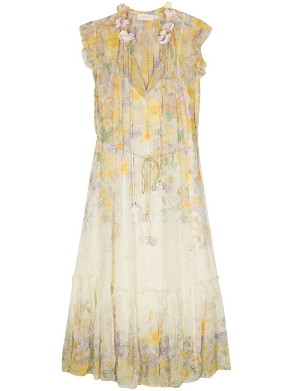 Harmony floral-applique dress