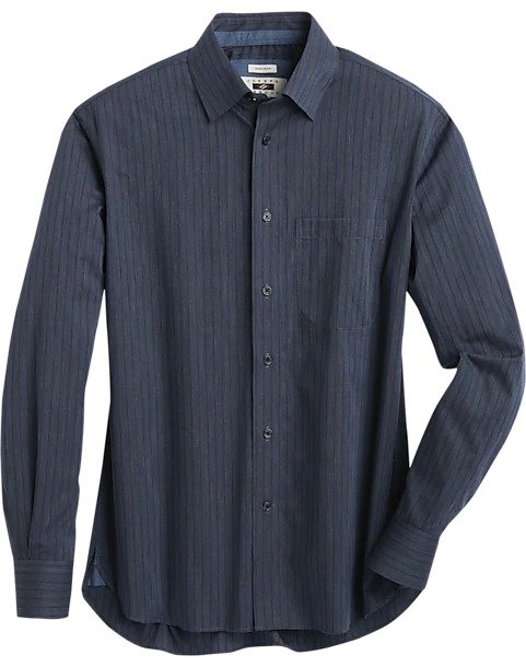 Joseph Abboud Blue Woven Stripe Modern Fit Sport Shirt - Men's Shirts | Men's Wearhouse