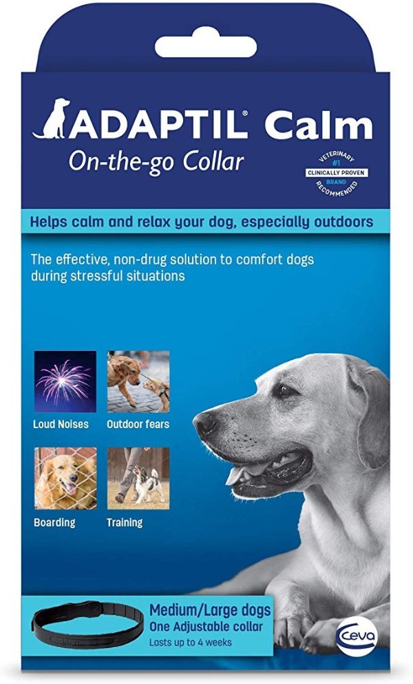 Adaptil Calm On-The-Go-Collar for Dogs (All Sizes ) | Constant Calming and Comfort Everywhere (Packaging may vary)