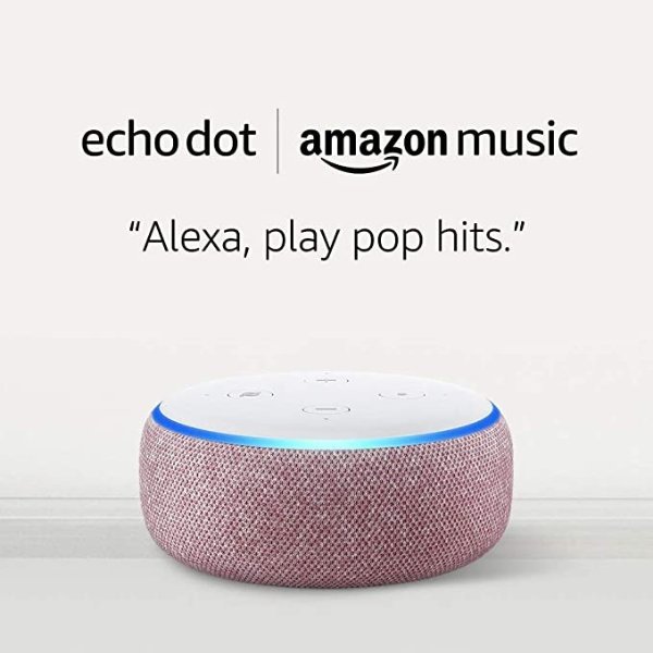 Echo Dot (3rd Gen) for $0.99 and 1 month of Amazon Music Unlimited for $9.99 with Auto-renewal -Plum