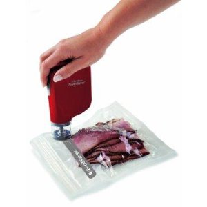 The FoodSaver FreshSaver Red Handheld Vacuum Sealing System