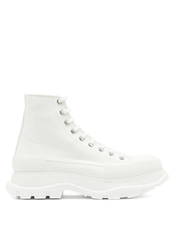 Tread Slick high-top chunky-sole canvas trainers | Alexander McQueen