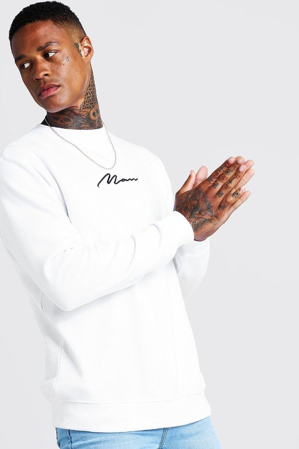 MAN Signature Embroidered Sweater